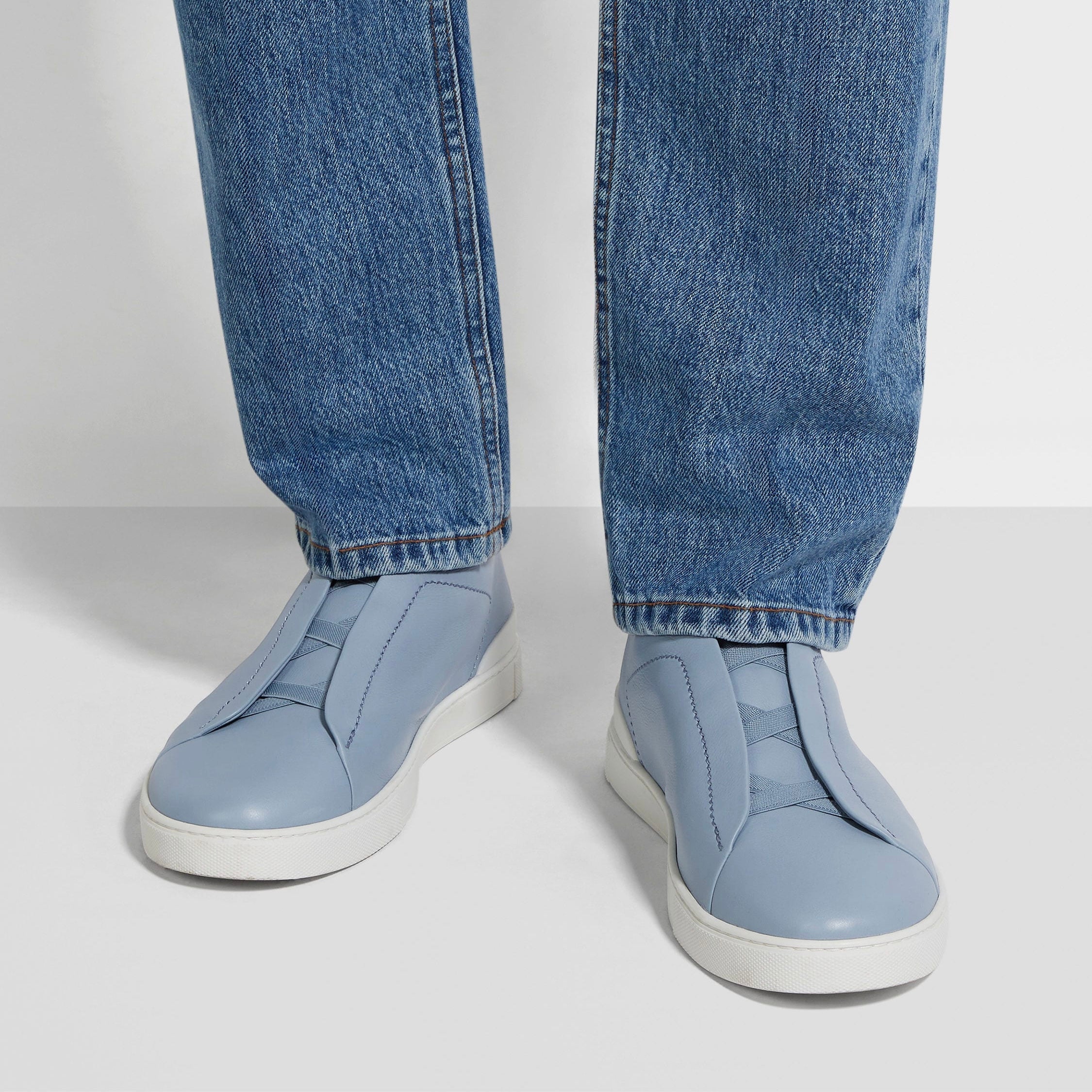 LIGHT BLUE TRIPLE STITCH™ SECONDSKIN SNEAKERS Light Blue
