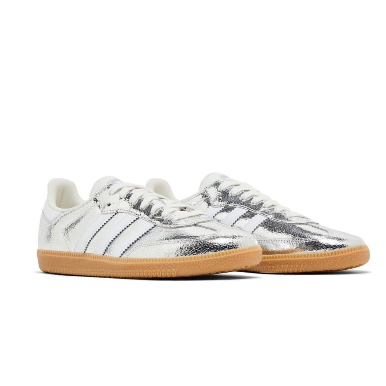Adidas Samba OG - Silver Metallic Cracked Leather