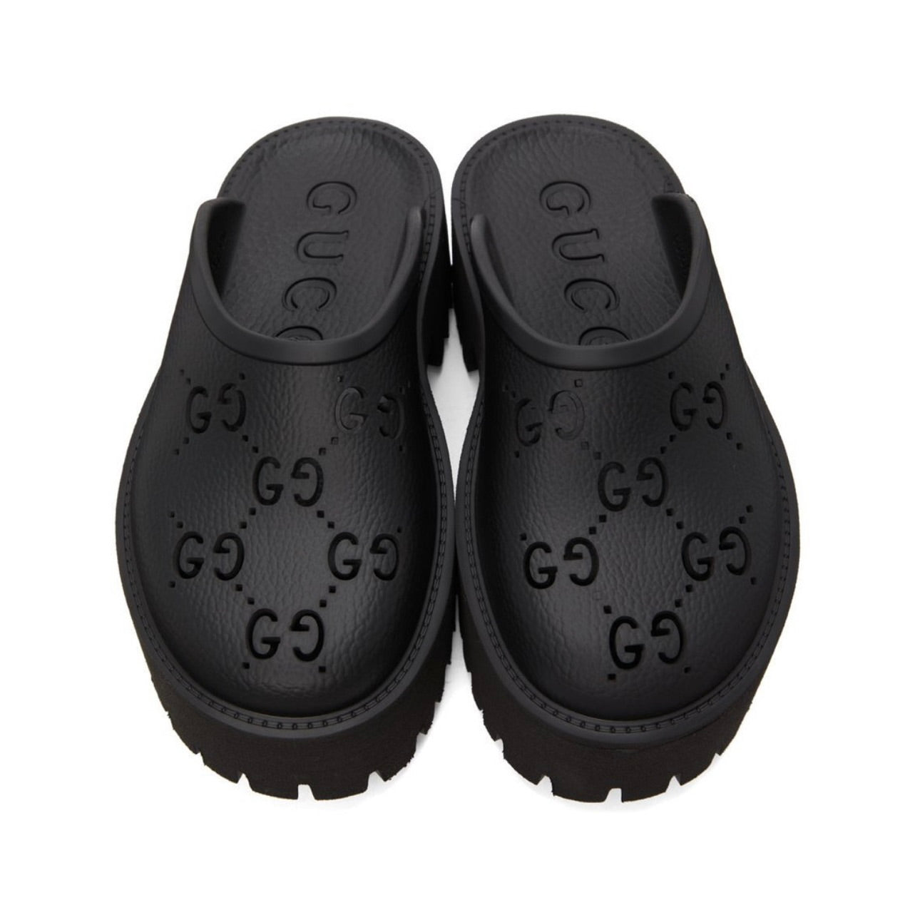 Gucci Platform Perforated G Sandal 'Black'